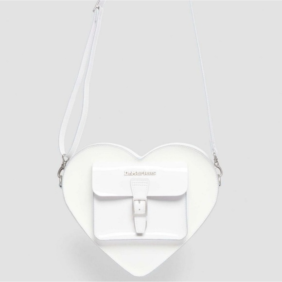 NWT Ultra RARE Dr. Martens White Heart Bag Patent Leather Discontinued Gothic - Picture 4 of 11
